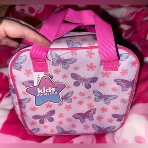 Kids Inmocean Fabric Lunch box Purple Blue Butterflies & Pink Flowers